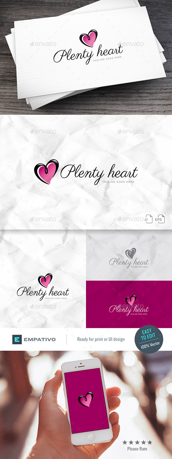 Plenty Heart Logo Template - Symbols Logo Templates