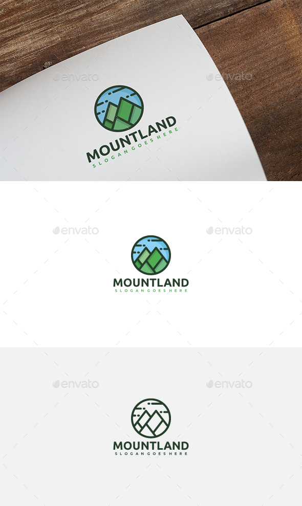 Mountains Land Logo - Nature Logo Templates