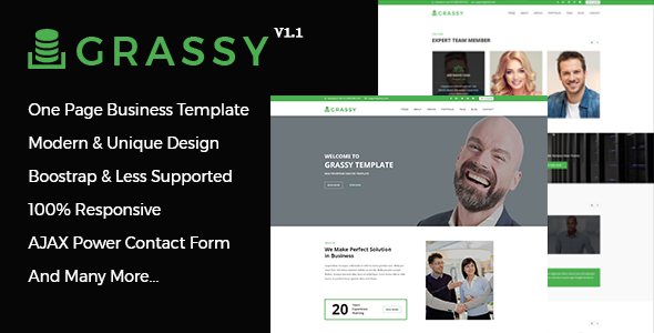 Grassy- One Page Responsive Multipurpose Business HTML5 Template - Business Corporate