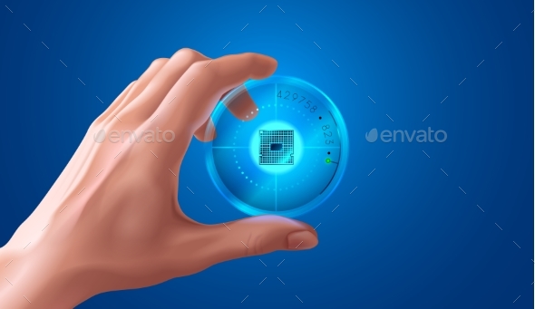 Microchip in Hand - Computers Technology