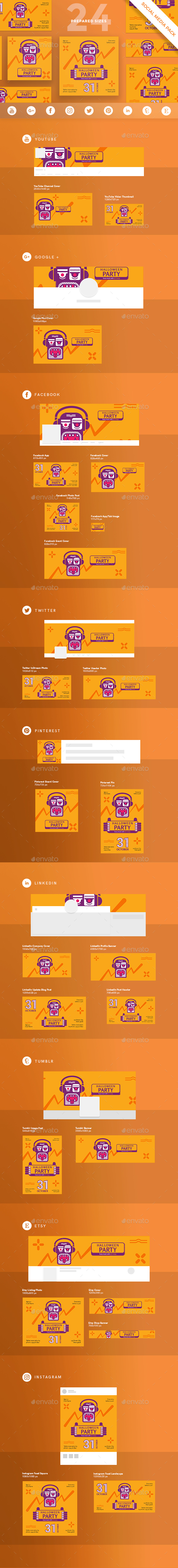 Halloween Party Social Media Pack - Miscellaneous Social Media