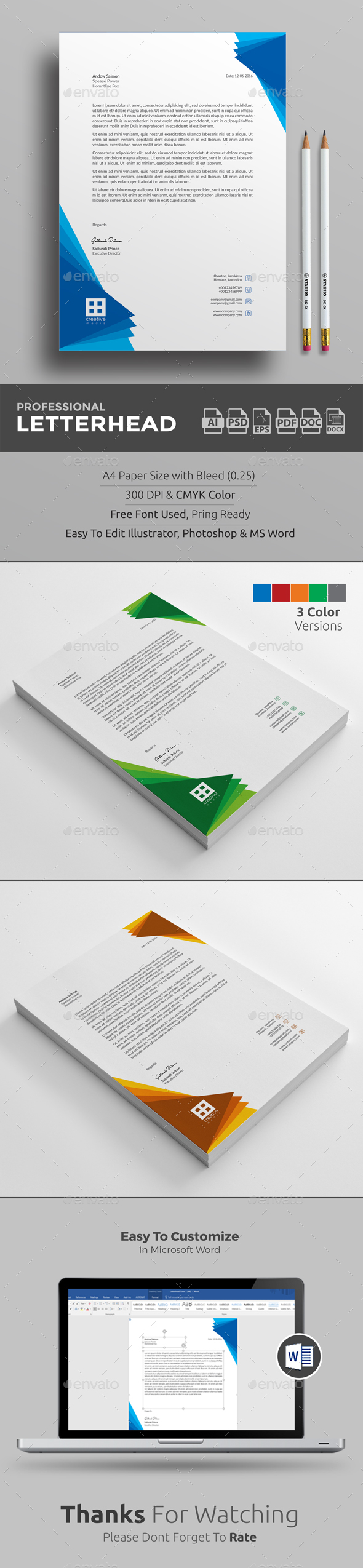 Letterhead - Stationery Print Templates