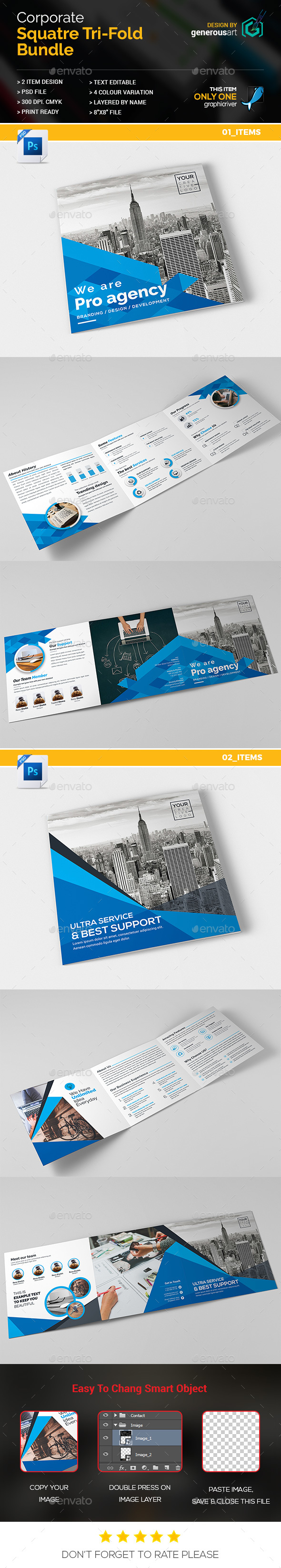 Bundle_Square Tri-Fold 2 in 1 - Corporate Brochures