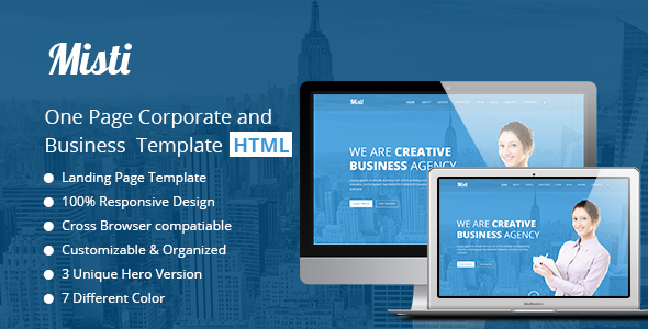 Misti – One Page Corporate and Business Template