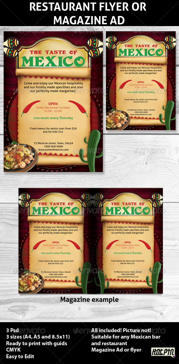 Restaurant Magazine Ads or flyers 4 - Restaurant Flyers