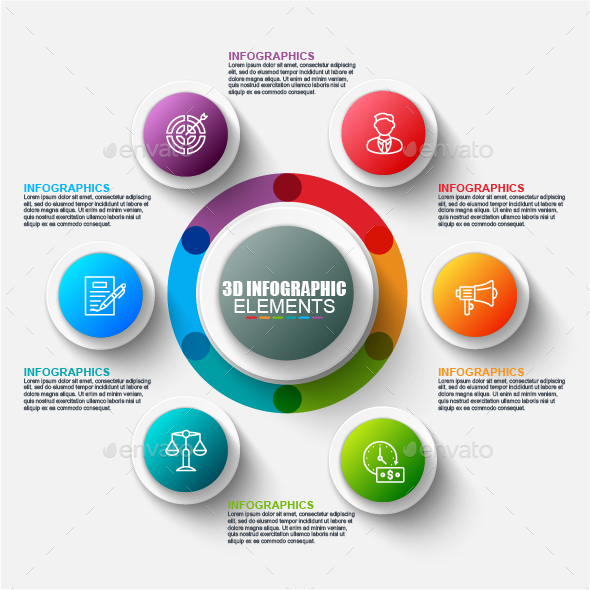 Business 3d circle infographics