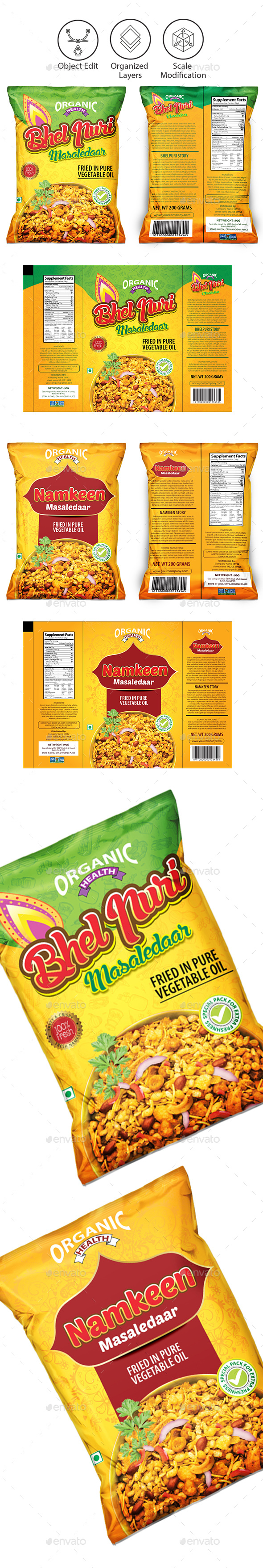 Snacks Packaging Template Vol 2 - Packaging Print Templates