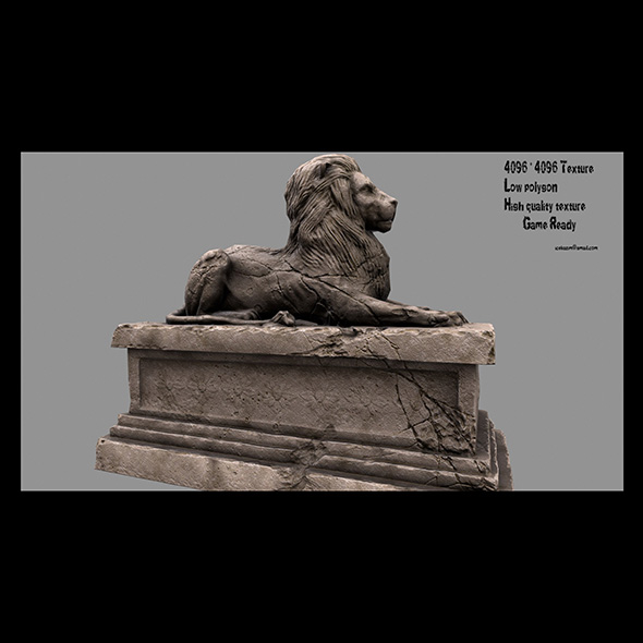 Lion Statue 3 - 3Docean 20644653