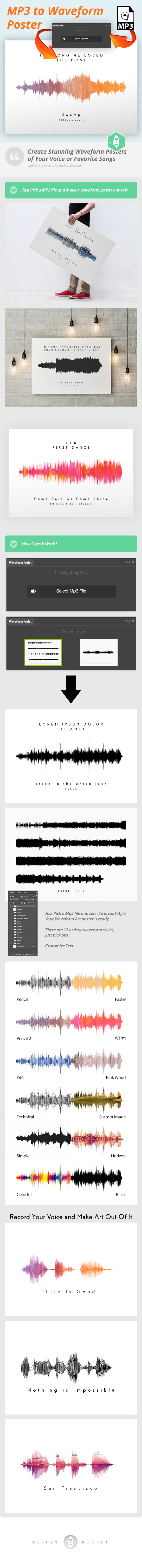 Waveform Artist - MP3 to Waveform Poster - Actions Photoshop