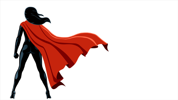 Super Heroine Back Isolated, Motion Graphics | VideoHive