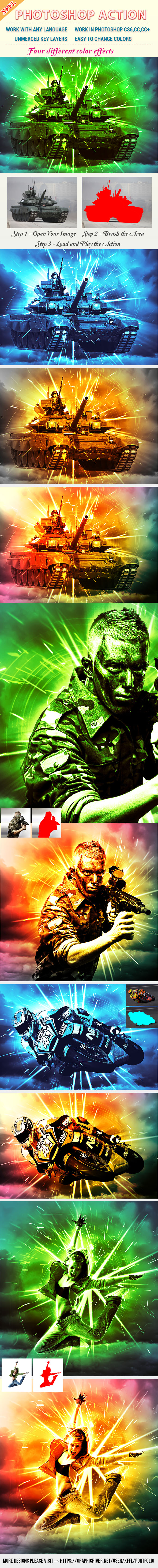 Flare Effect Photoshop Action - Photo Effects Actions