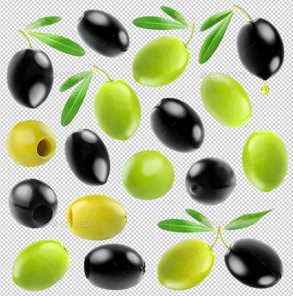 Collection of Isolated Olives - Food & Drink Isolated Objects