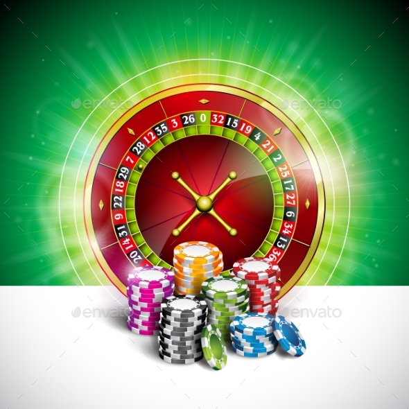 Vector Illustration on a Casino Theme with Color - Miscellaneous Vectors