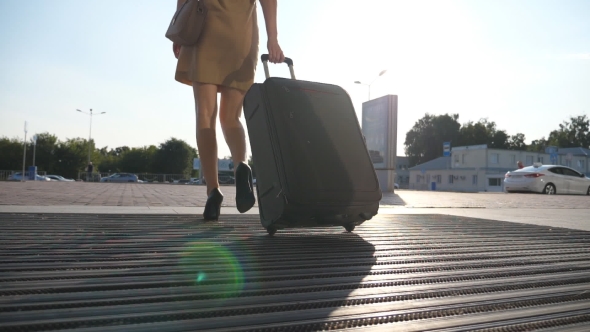 lady with luggage