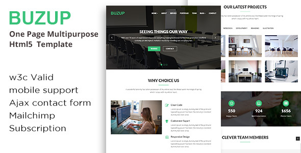 Buzup- One Page Multipurpose HTML5 Template