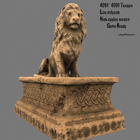 Lion Statue 6 - 3Docean 20645776