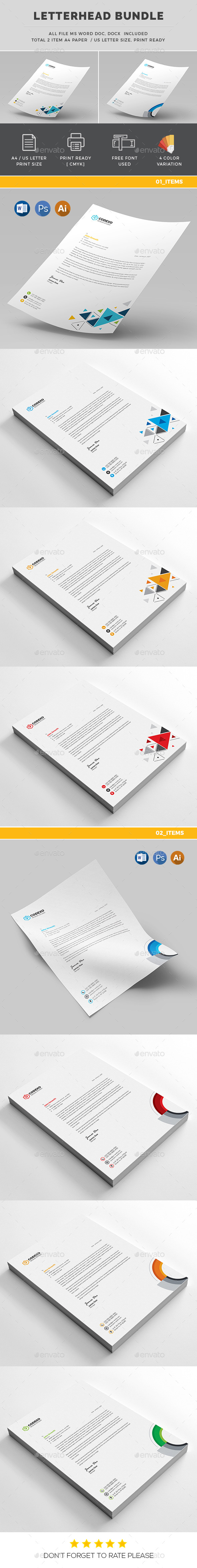 Letterhead Bundle_ 2 in 1 - Stationery Print Templates