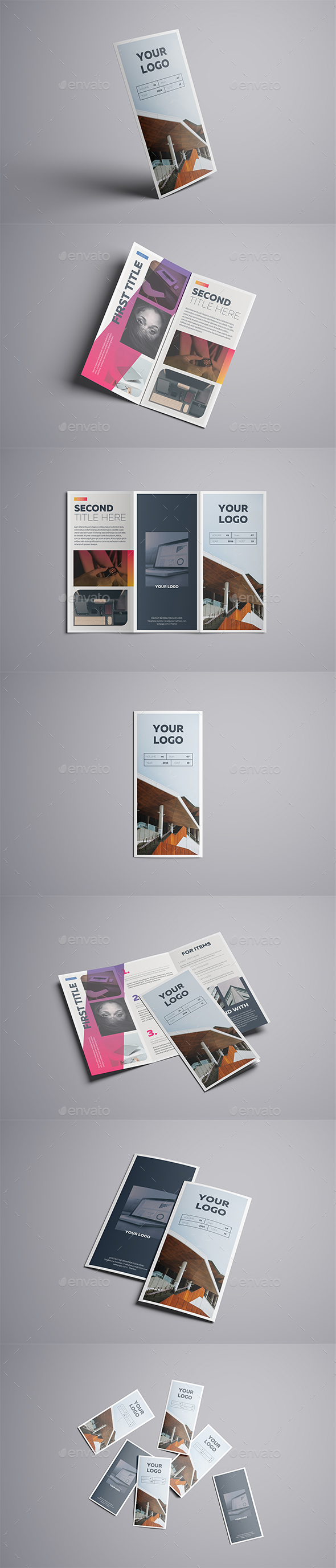 Gradient Trifold A4 Template - Brochures Print Templates