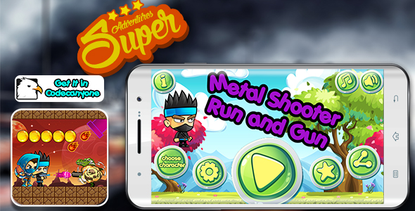 Metal Shooter - Run and Gun | ADMOB banner and interstitial-share and review buttons - CodeCanyon Item for Sale