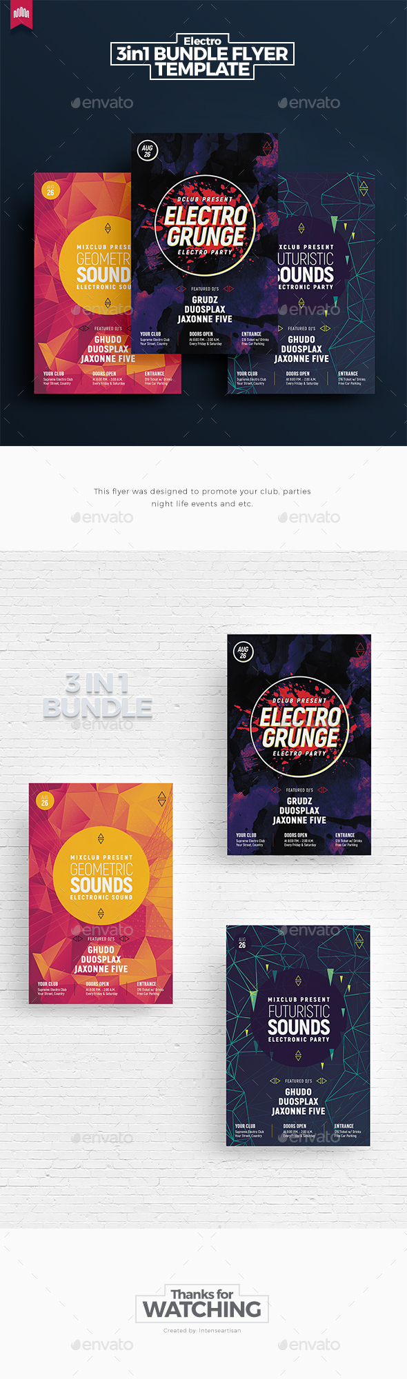 Electro Bundle 7 - Flyer Template - Clubs & Parties Events