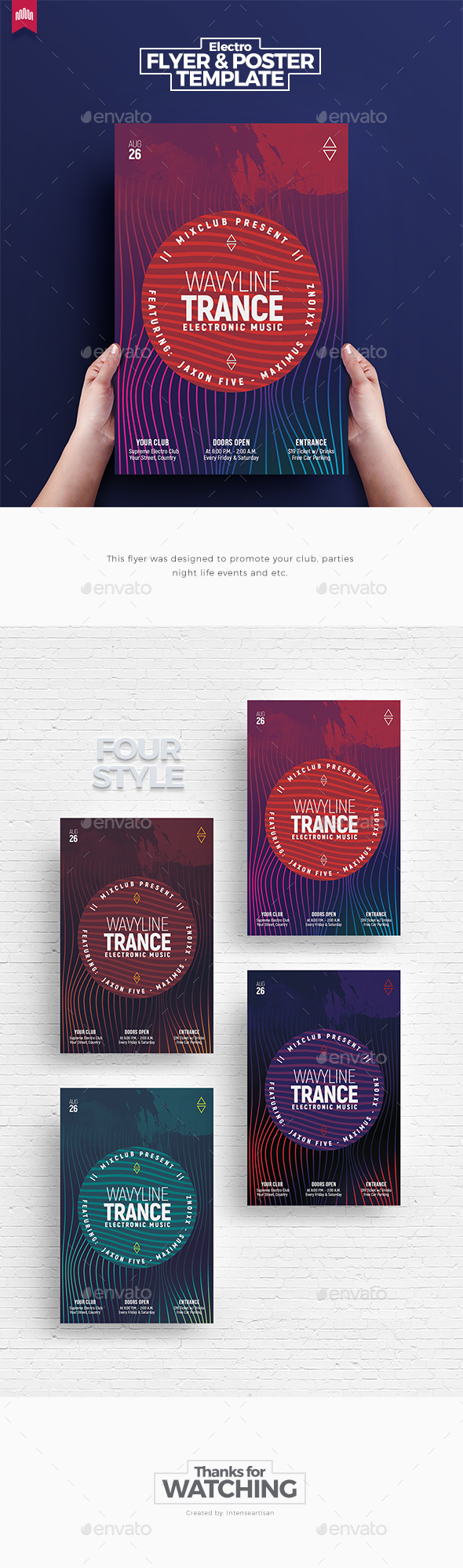Wavy Line Trance - Flyer - Clubs & Parties Events