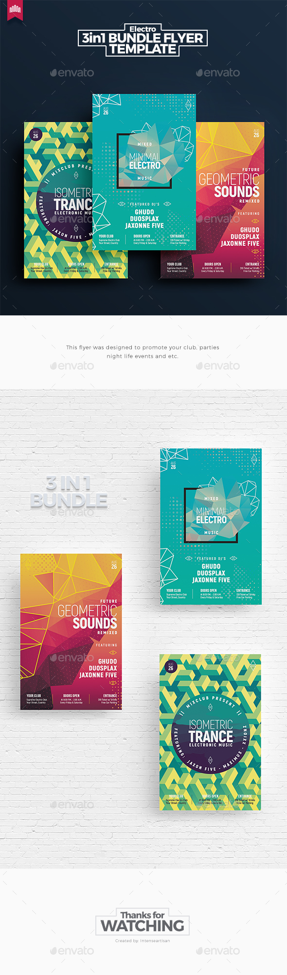 Electro Bundle 8 - Flyer Template - Clubs & Parties Events