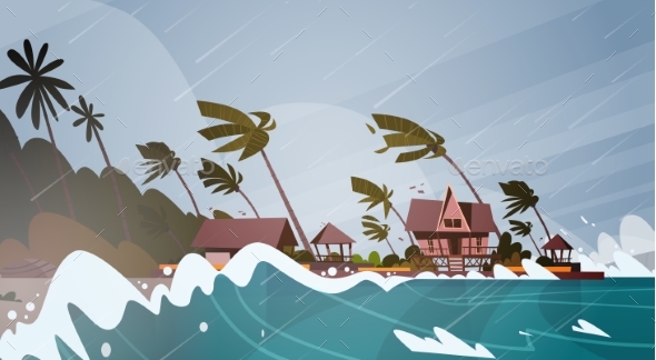 Tornado or Hurricane Incoming From Sea - Landscapes Nature