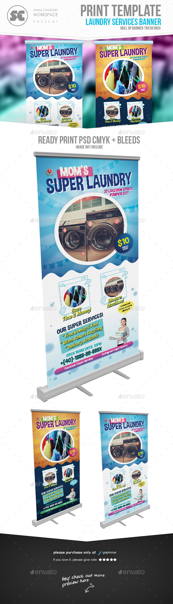 Washing / Laundry Services Banner by shamcanggih GraphicRiver
