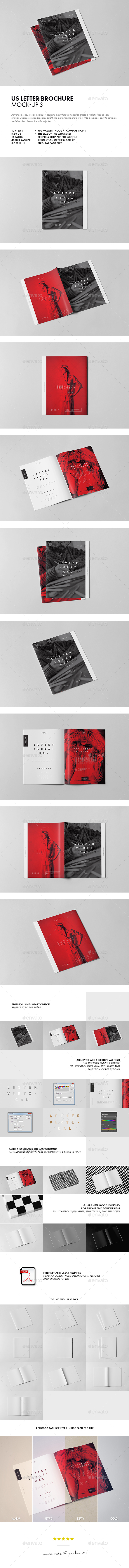 US Letter Brochure Mock-up 3 - Brochures Print