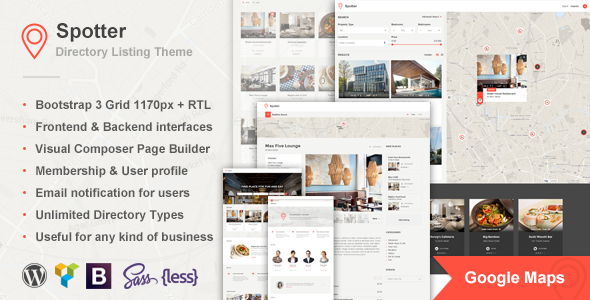 Spotter – Universal Directory Listing WordPress Theme - Directory & Listings Corporate