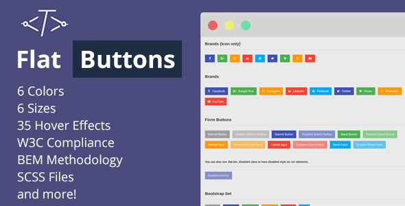 Flat Buttons - Modern & Multipurpose Options - CodeCanyon Item for Sale