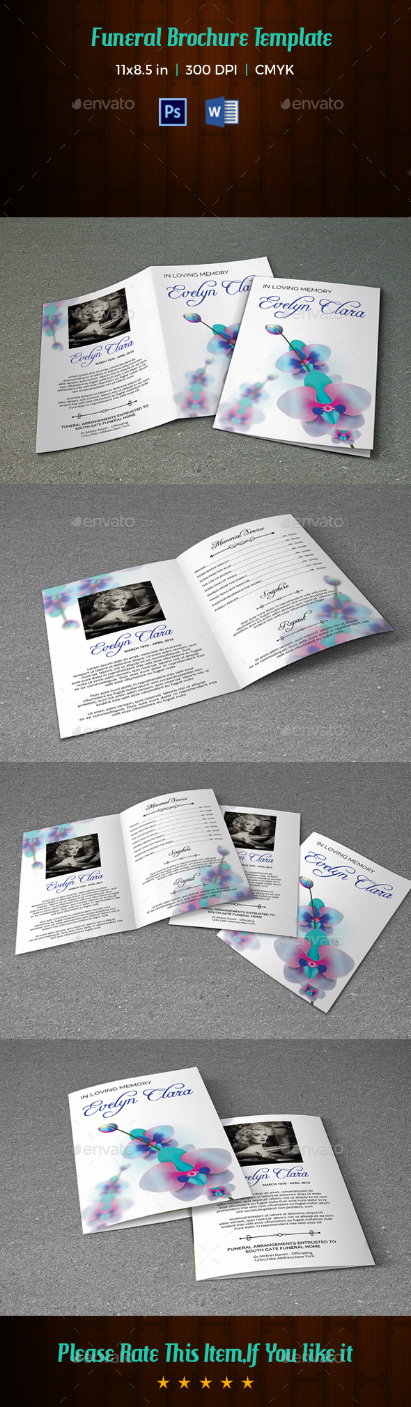 Funeral Program Template V197 - Informational Brochures