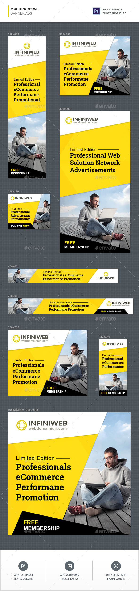 Multipurpose Ad Banners - Banners & Ads Web Elements