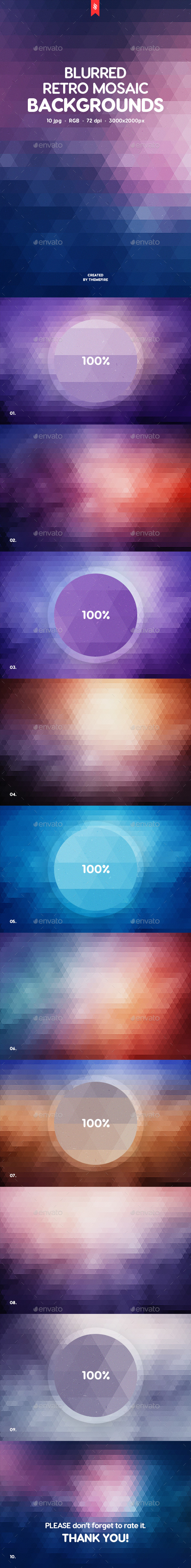 Retro Mosaic Backgrounds