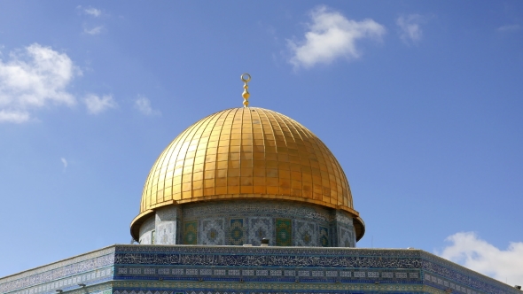 Dome of the Rock in Jerusalem Over Temple Mount