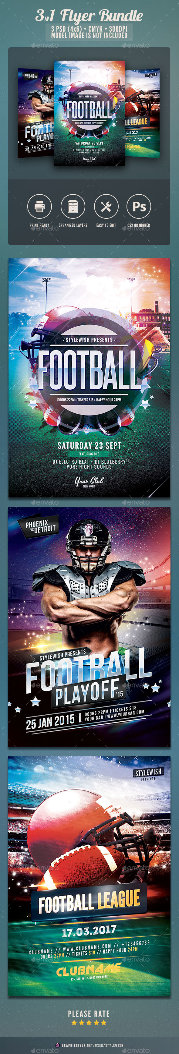 American Football Flyer Bundle - Sports Events
