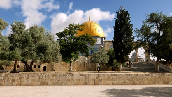 Dome of the Rock in Jerusalem Over Temple Mount