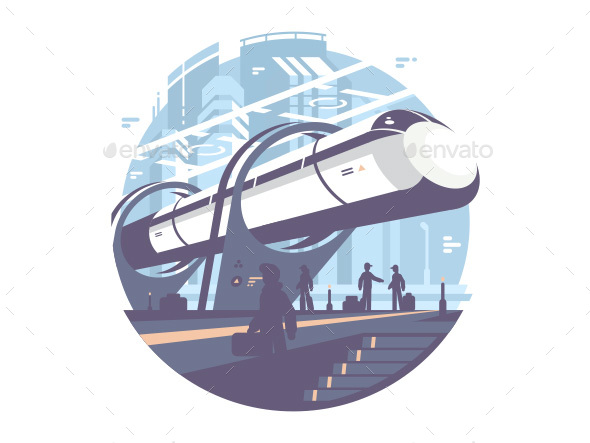 Hyperloop Express Transport Train - Miscellaneous Vectors