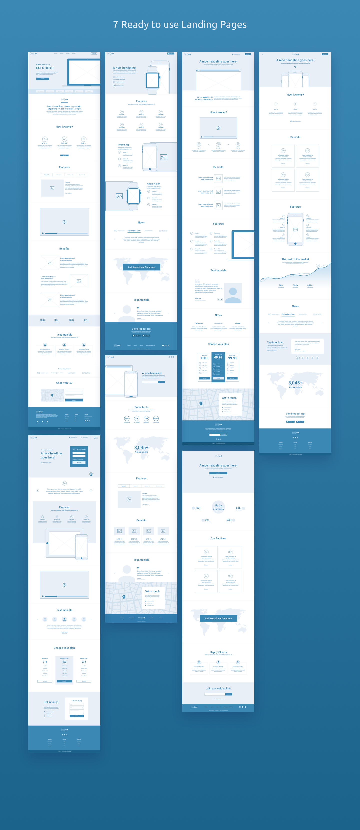 Wireland - Wireframe Library for Web Design Projects - Sketch Template ...