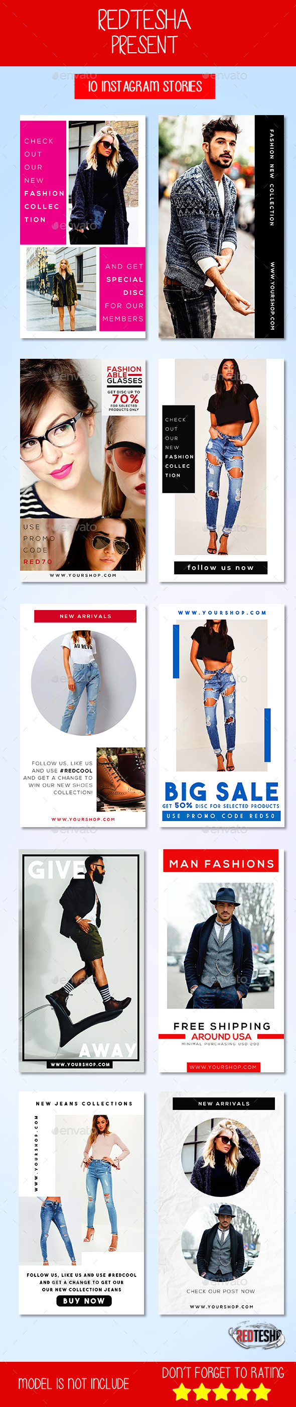 10 Instagram Stories Ads - Social Media Web Elements
