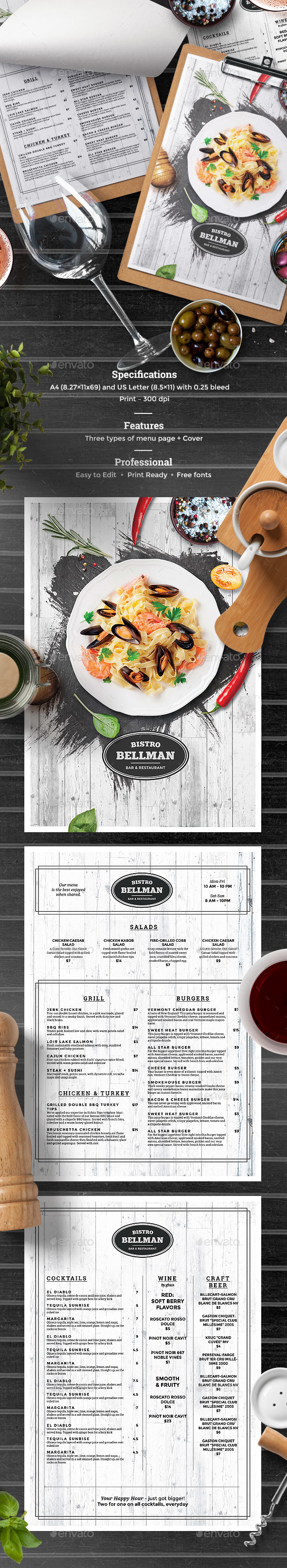 Menu - Food Menus Print Templates