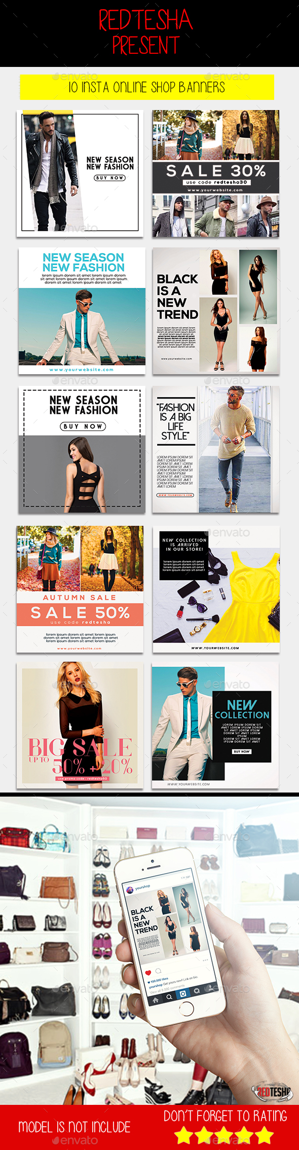 Instagram Fashion Banner #10 - Banners & Ads Web Elements