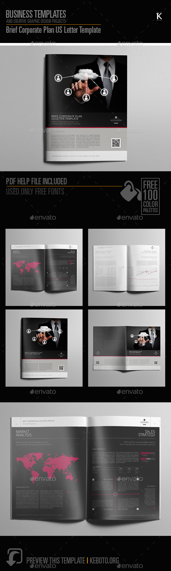 Brief Corporate Plan US Letter Template - Miscellaneous Print Templates