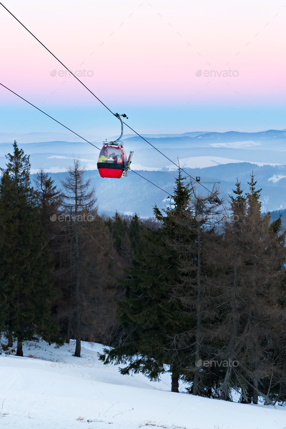 Gondola ski lift - Stock Photo - Images