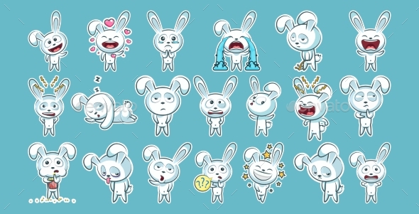 GraphicRiver Set Kit Collection Sticker Emoji Emoticons 20655392