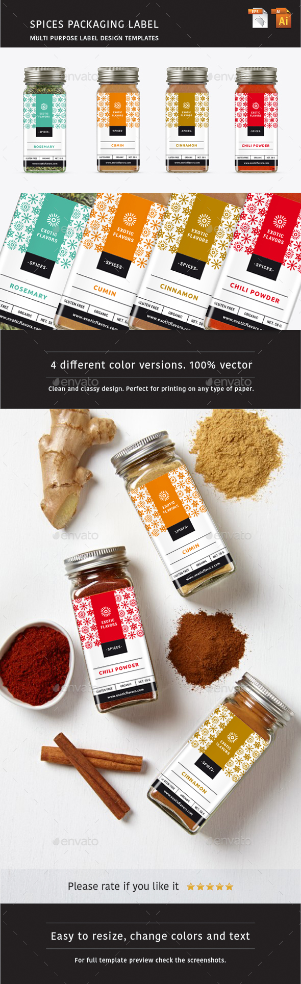 Download Spices Packaging Label by monostudio | GraphicRiver