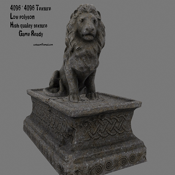 Lion Statue 10 - 3Docean 20656758