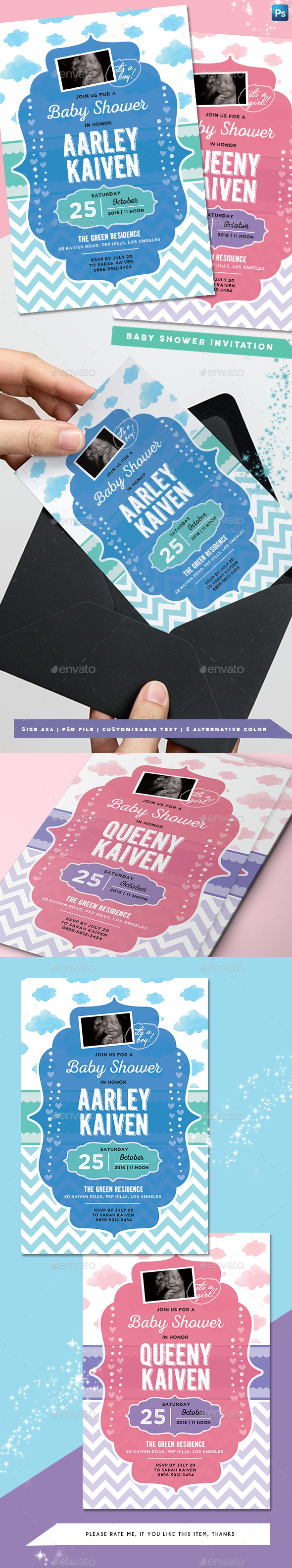 Baby Shower Invitation - Invitations Cards & Invites