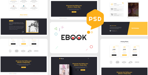 Ebooks One Page Psd Template By Sajibdesigns Themeforest