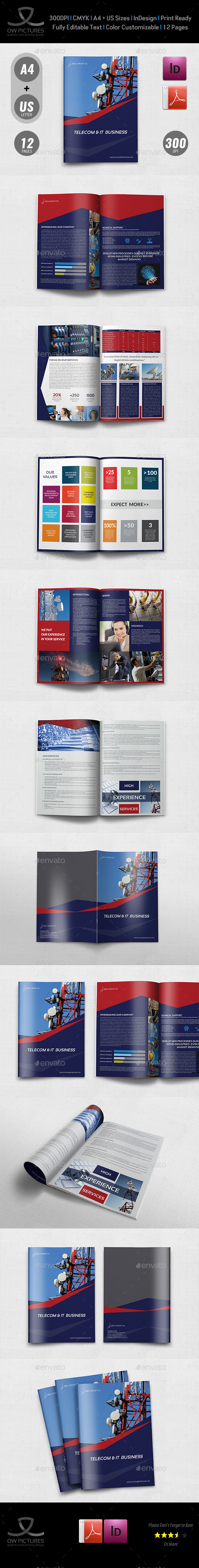 Telecom Services Brochure Template - 12 Pages - Corporate Brochures